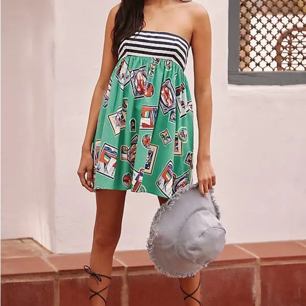 CELANDINE Strapless Babydoll Blouse